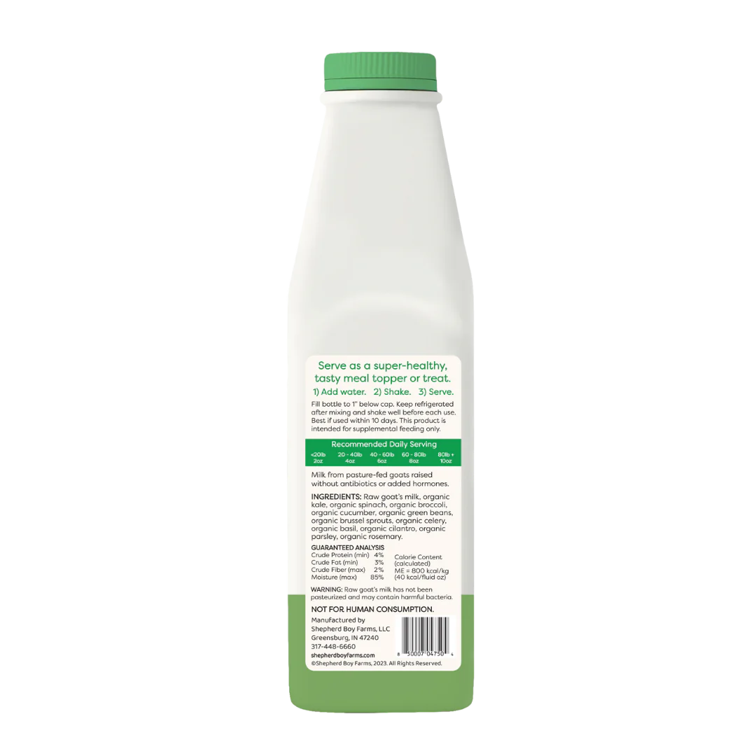 Lait de chèvre lyophilisé mélange légumes verts