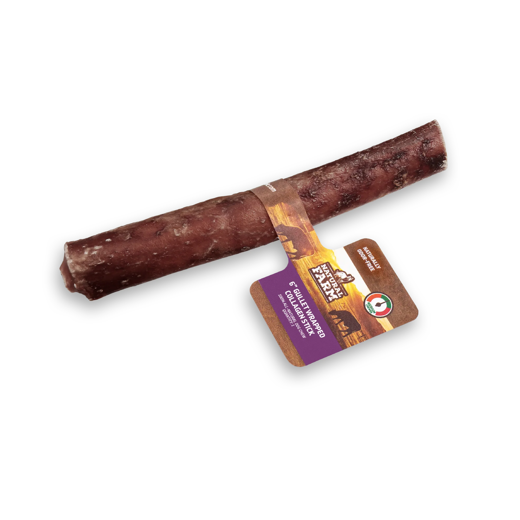 Bâton de collagène enrobé d'oesophage 6" - Natural Farm