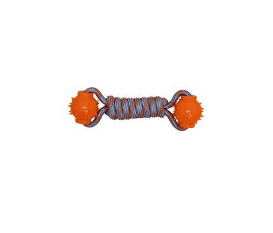 Jouet à corde flottante haltère avec balles orange et bleu - Bud'z