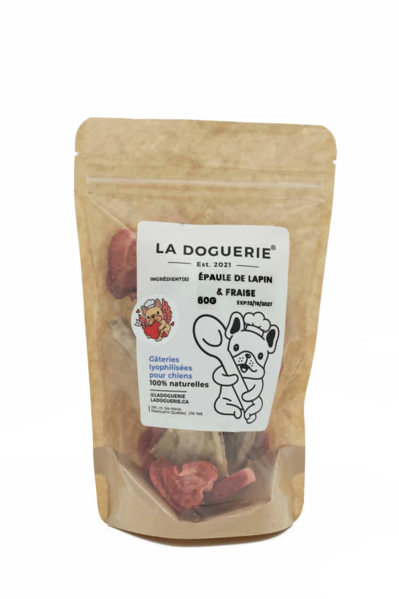 Épaule de lapin et fraises lyophilisées - La doguerie