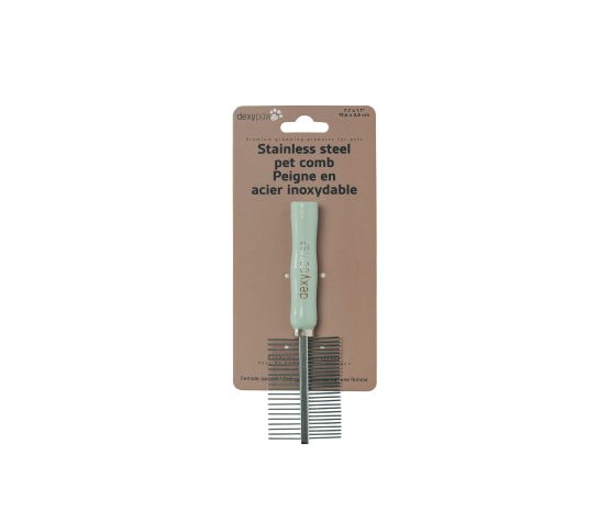 Peigne démêloir double en acier inoxydable - Dexypaws