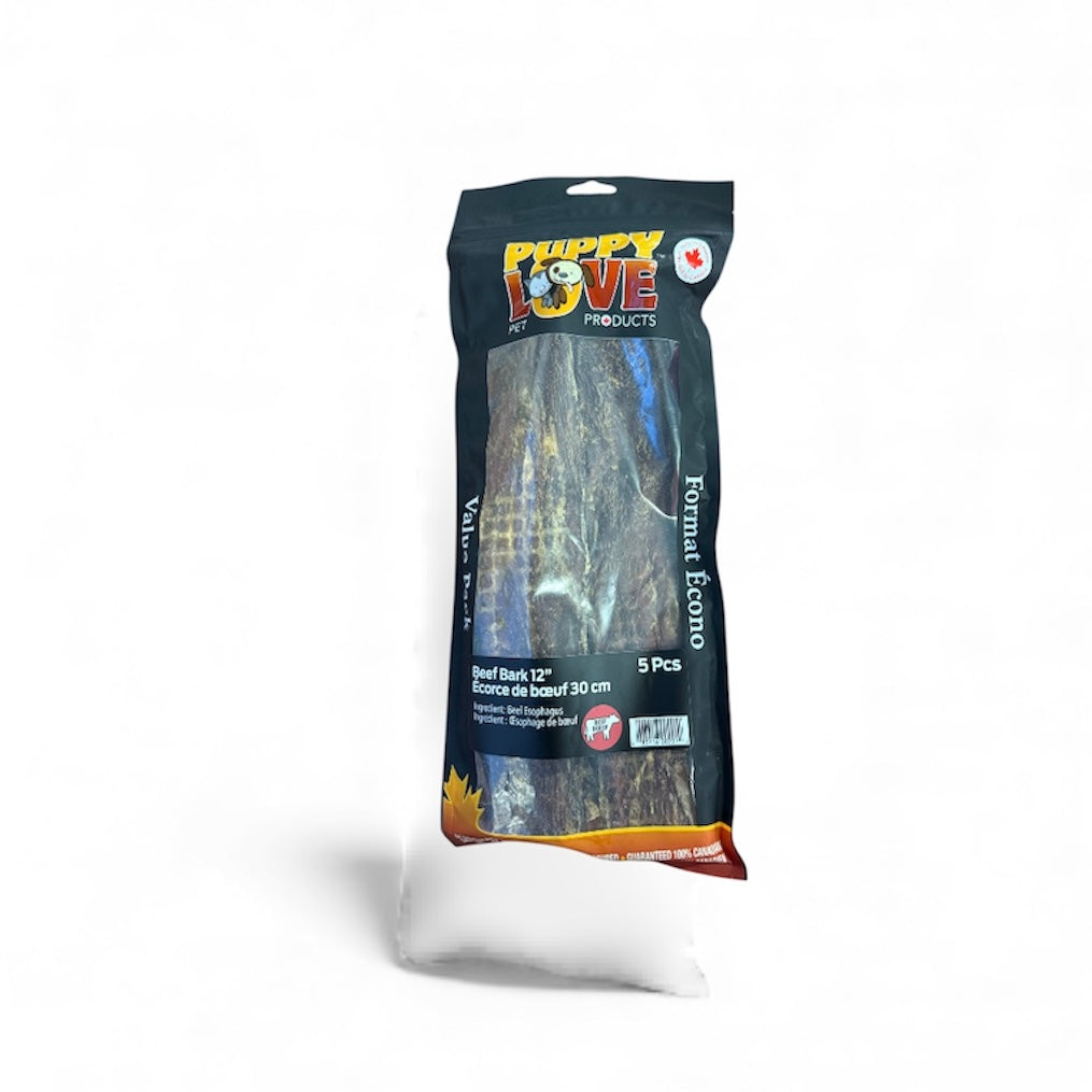 Paquet économique - Oesophage de boeuf aplati 12" (5) - Puppy Love