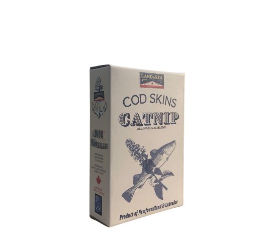 Garniture de repas pour chat peaux de morue et herbe à chat