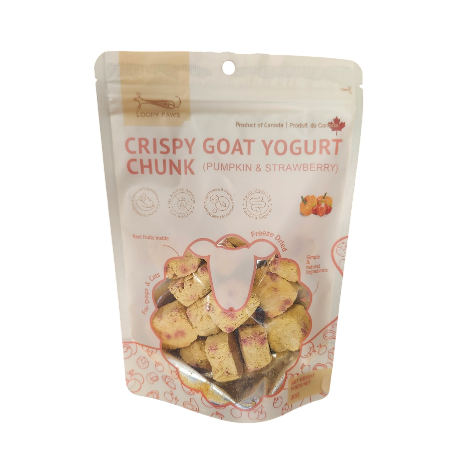 Cubes de lait de chèvre à la citrouille et fraises lyophilisés - Loopy Paws