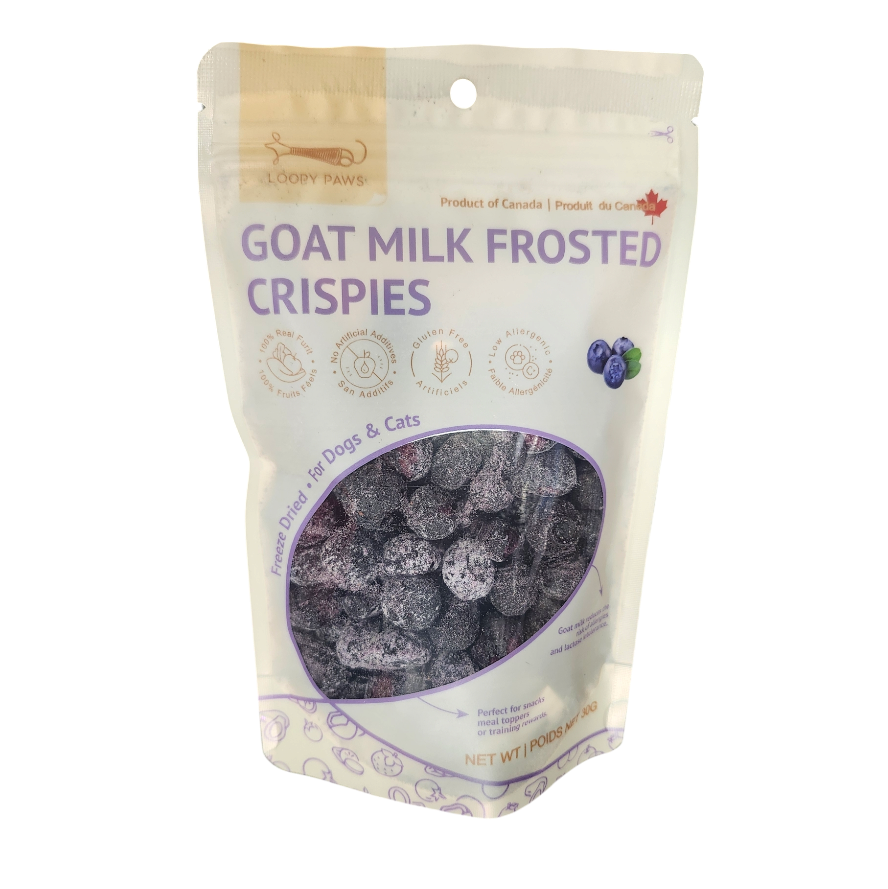 Bleuets lyophilisés enrobés de poudre de lait de chèvre - Loopy Paws