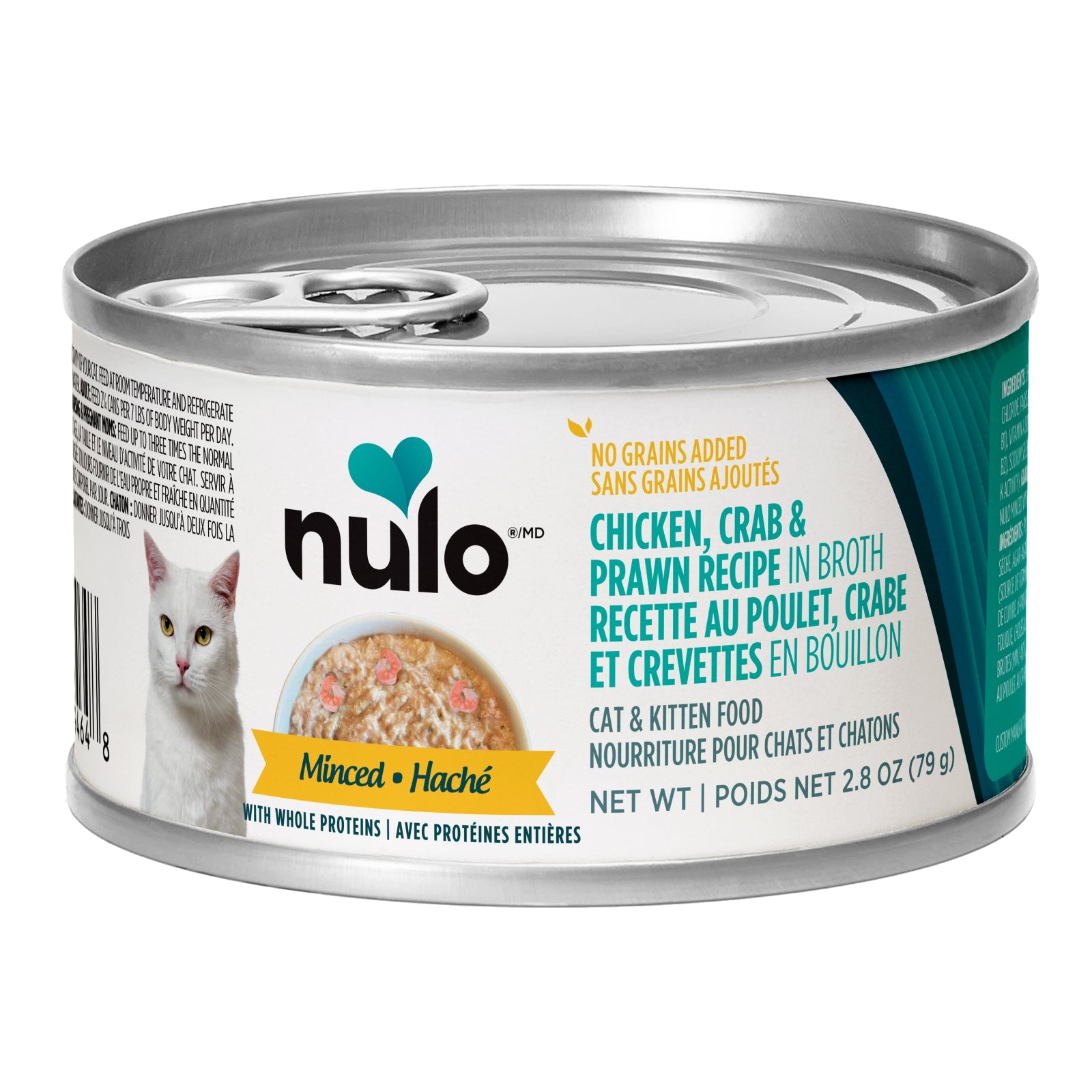 Émincé au poulet, crabe et crevettes pour chats - Nulo