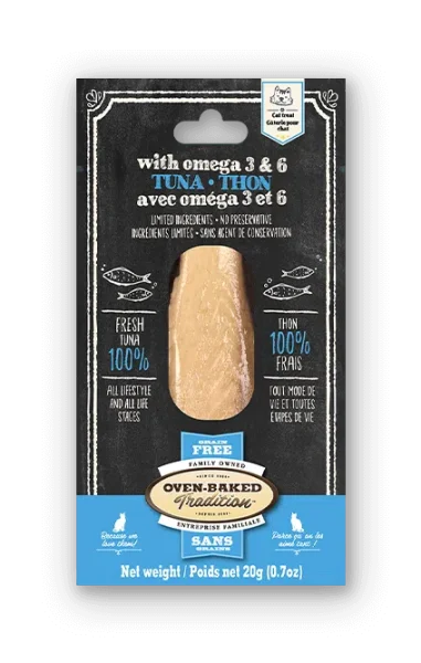 Filet de thon avec oméga 3 & 6 pour chat - Oven Baked Tradition