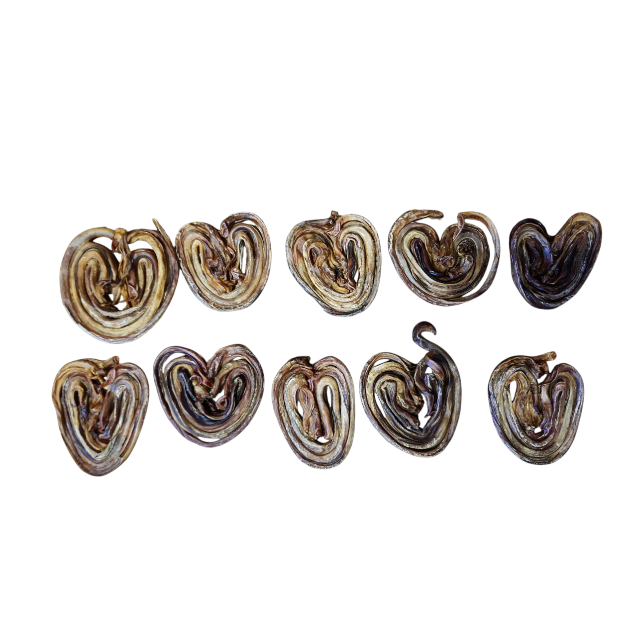 Paquet économique - Brioche de pizzle de porc en coeur (10) - Vrac pour chien