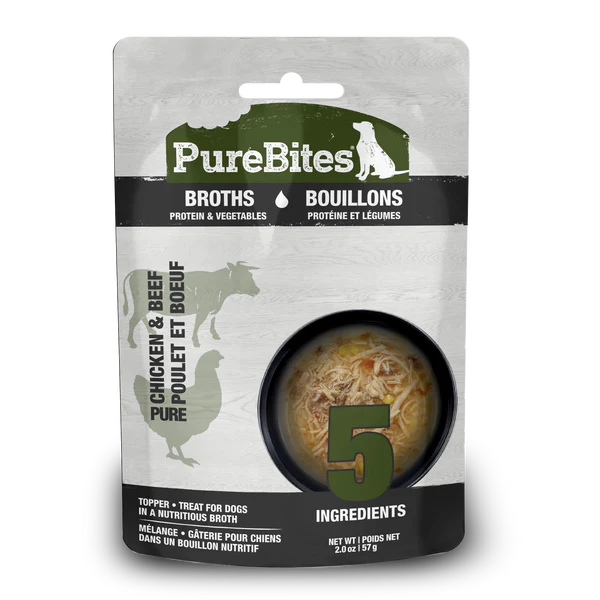 Bouillon au poulet, boeuf et légumes - Purebites