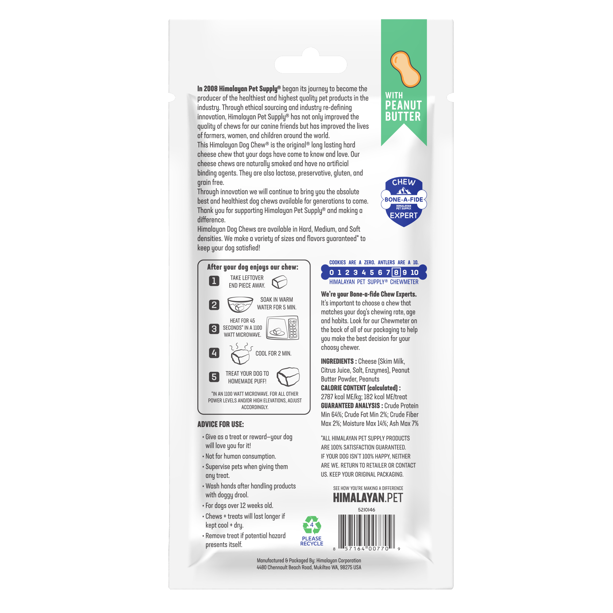 Fromage de yak au beurre d'arachide - Himalayan Dog Chew