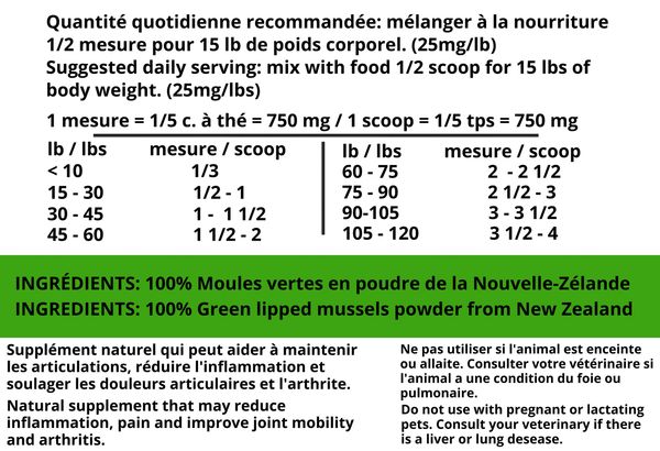 Poudre de moule verte - Pur Évolution
