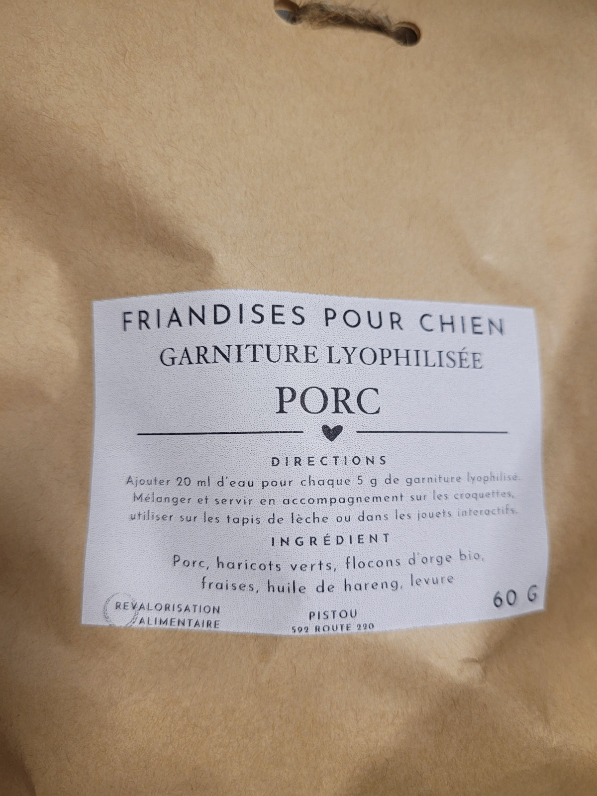 Garniture lyophilisé au porc - Pistou | Thunder's Treasures