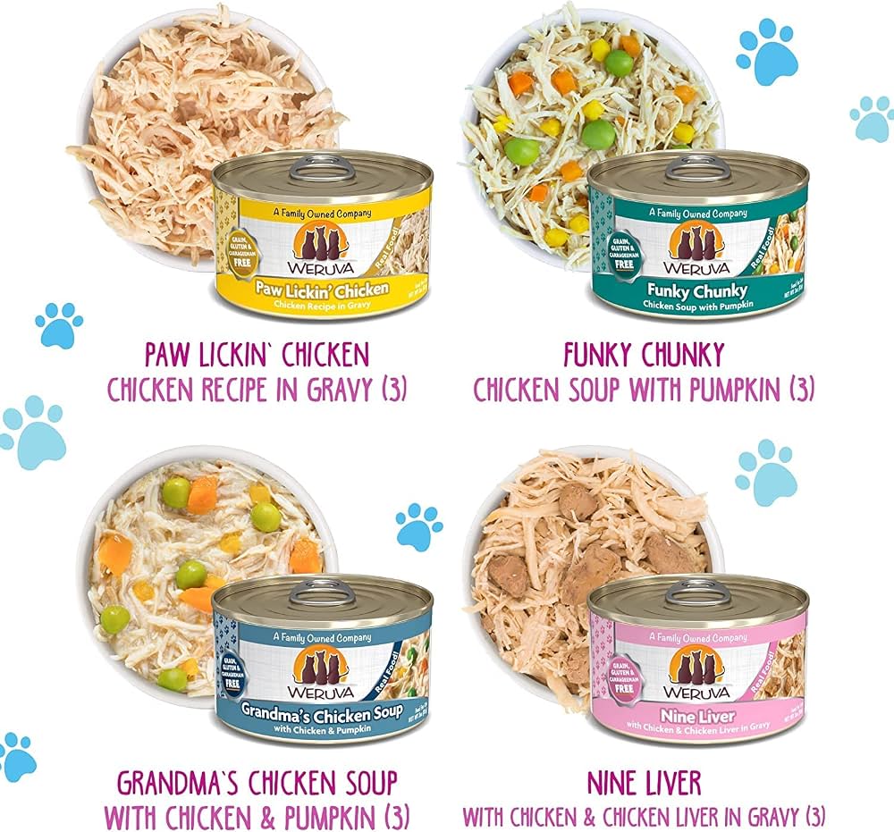 Paquet varié 4 saveurs pour chats – Weruva Meow You Doin’  (12)