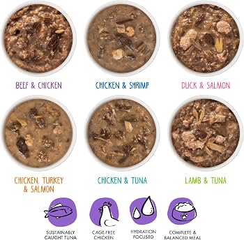 Paquet varié 6 saveurs pour chat  - Weruva Potluck O’ Pouches  (12)