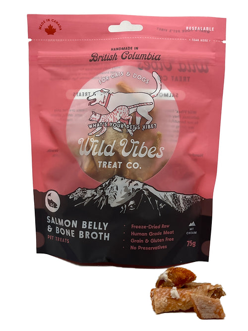 Saumon et bouillon d'os lyophilisés - Wild Vibes Treat