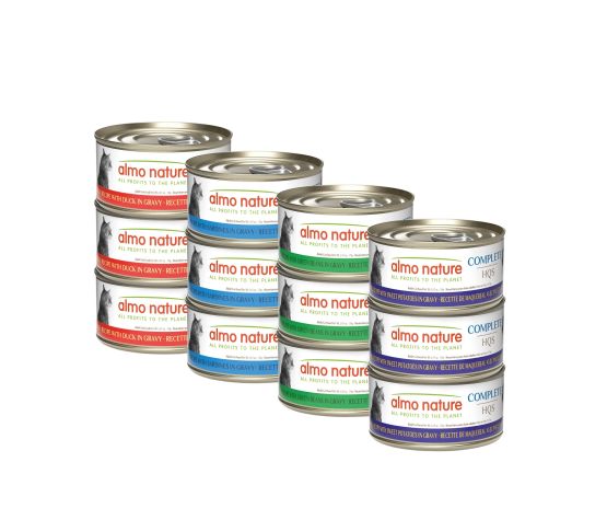 Variety Pack au thon , poulet, canard et maquereau pour chat (12) - Almo Nature