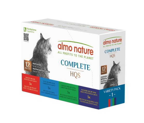 Variety Pack au thon , poulet, canard et maquereau pour chat (12) - Almo Nature