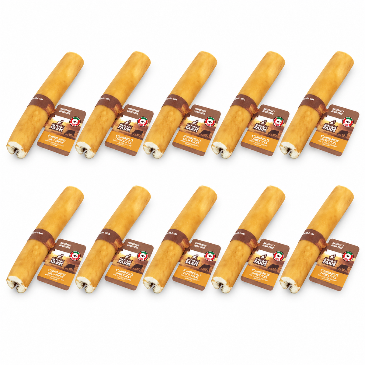 Paquet économique - Bâton de joue de boeuf jumbo 6'' - Natural Farm (10)