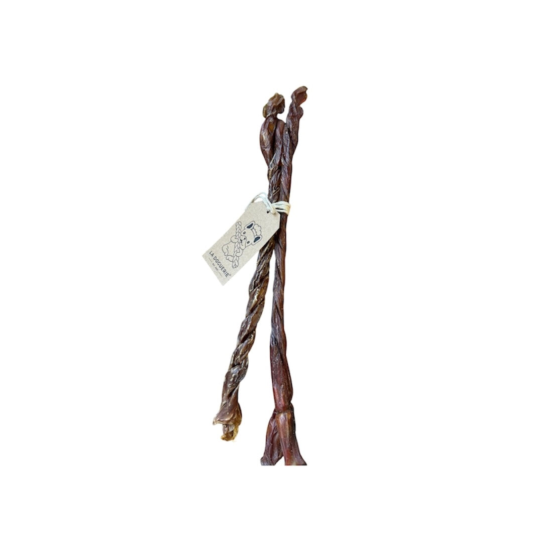 Duo d'oesophage de porc twisté 12" - La doguerie