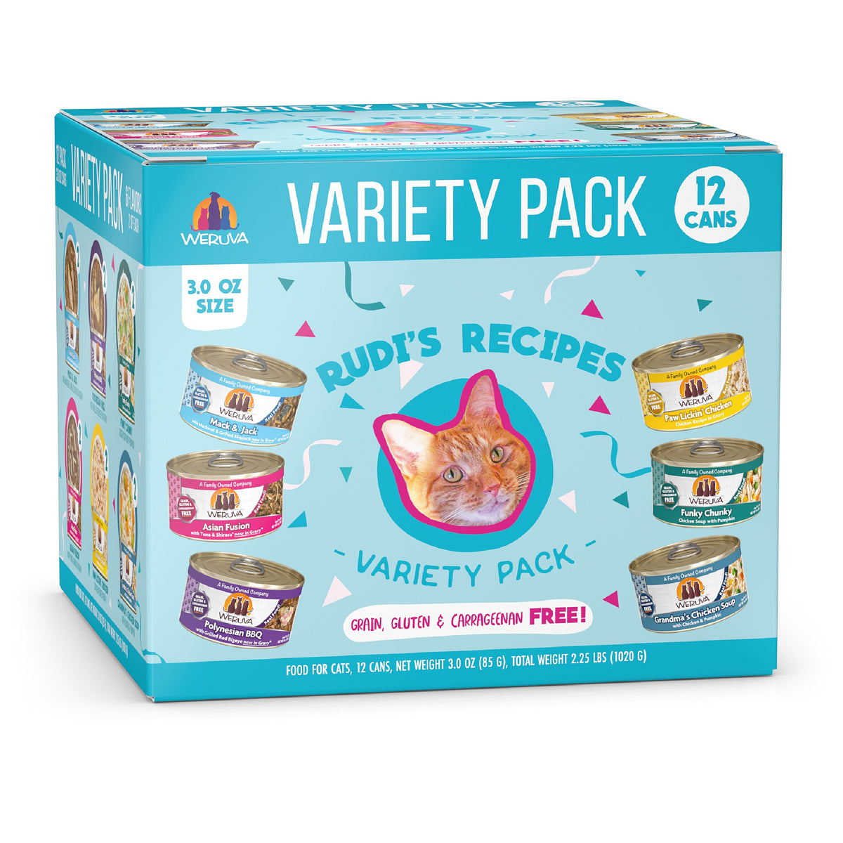 Paquet varié 6 saveurs pour chat - Weruva Rudi’s Recipes  (12)