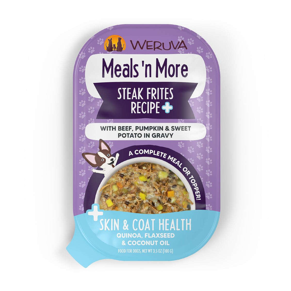 Recette Steak Frites pour la peau et le pelage – Weruva Meals N More 3,5 oz