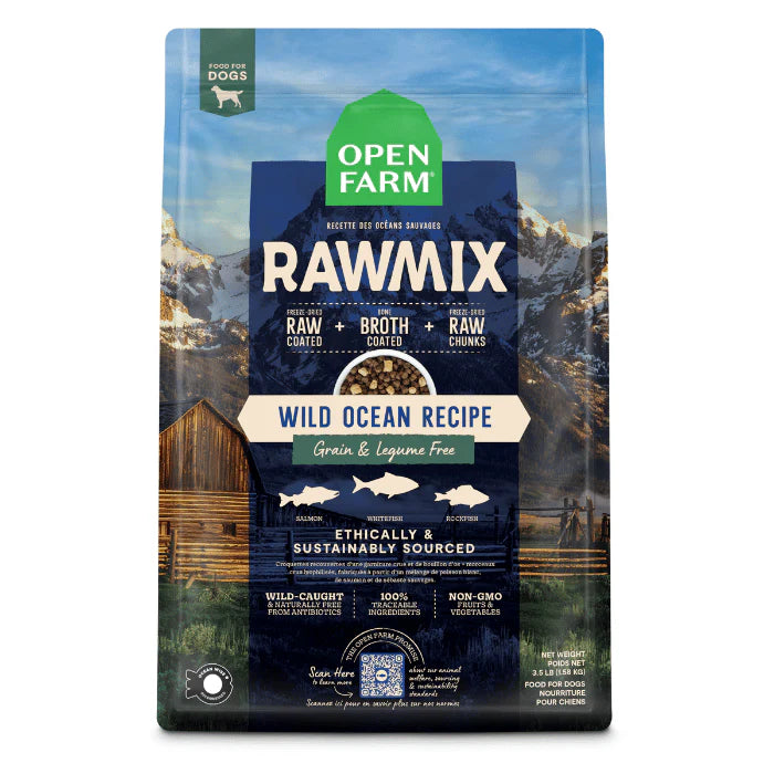 Nourriture Open Farm Rawmix - Poisson blanc sauvage sans grains 20 lbs