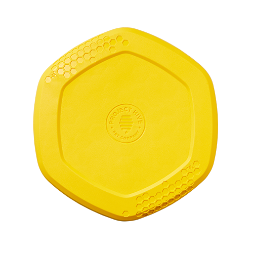 Frisbee / Tapis de léchage ruche d'abeille jaune